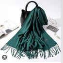 Cachecol Pashmina Unissex Liso 130g com Franjas