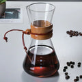 Cafeteira de Vidro Pour Over Manual com Alça de Madeira