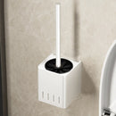 Escova Sanitária com Suporte de Parede – Design Inoxidável para Limpeza de Banheiro