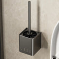 Escova Sanitária com Suporte de Parede – Design Inoxidável para Limpeza de Banheiro