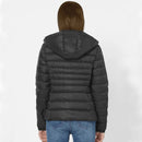 Jaqueta Feminina Puffer Impermeável com Capuz Removível