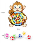 Jogo de Dardos Infantil com Bolas Adesivas – Painel Educativo de Velcro em Formato de Animais