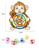 Jogo de Dardos Infantil com Bolas Adesivas – Painel Educativo de Velcro em Formato de Animais