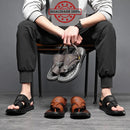 Sandália Masculina de Couro Antiderrapante - UrbanWalk