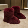 Bota Feminina Pele De Raposa Peluda Inverno 7