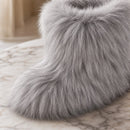 Bota Feminina Pele De Raposa Peluda Inverno 9