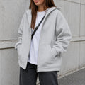 Casaco Feminino Oversize Cinza Claro