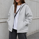 Casaco Feminino Oversize Cinza Claro