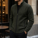 Casaco Masculino Fleece Gola Alta Velo Cardigan 8