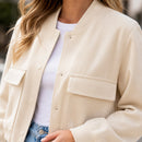 Jaqueta Bomber Feminina Decote V - lifestyle 6