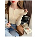 pulover-feminino-trico-com-botoes-decote-v-cardiga-modelagem-solta-cor-solida-para-outono-e-inverno-cor-04-bege